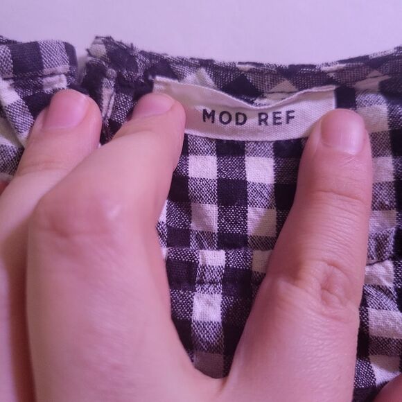 Mod Ref Blouse Top White Black Size Medium - Picture 5 of 9